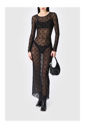 Abito lungo in maglia nero MARINE SERRE | WDR297BCJER0005BK99